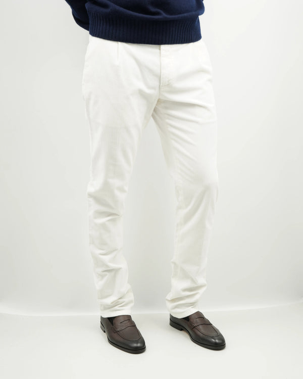 Lardini Trousers Stretch Corduroy Off White