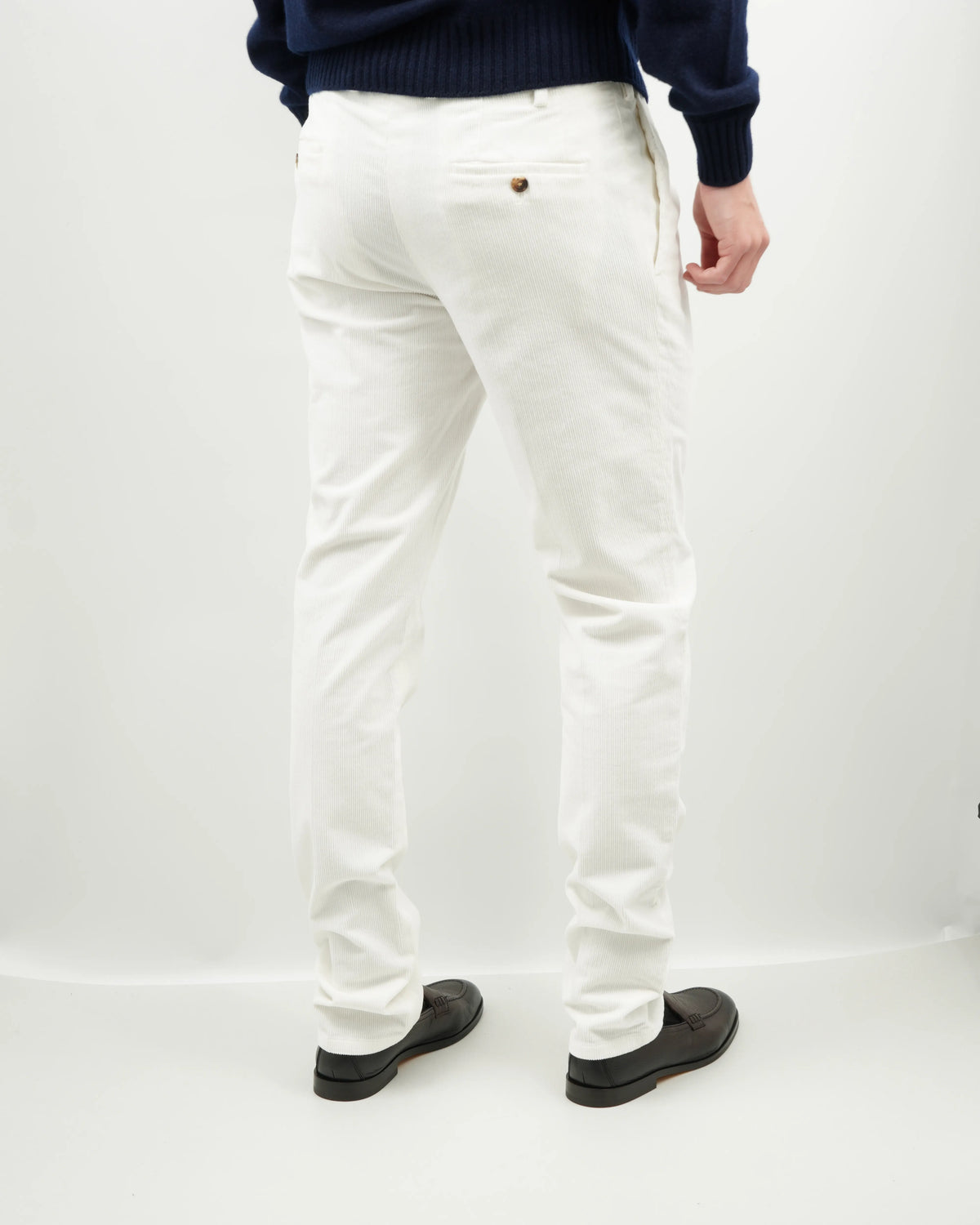 Lardini Trousers Stretch Corduroy Off White