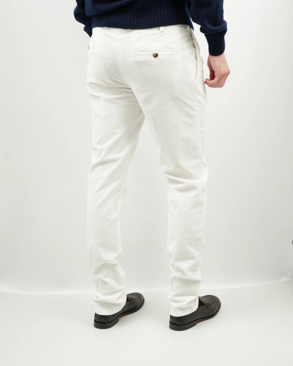 Lardini Trousers Stretch Corduroy Off White