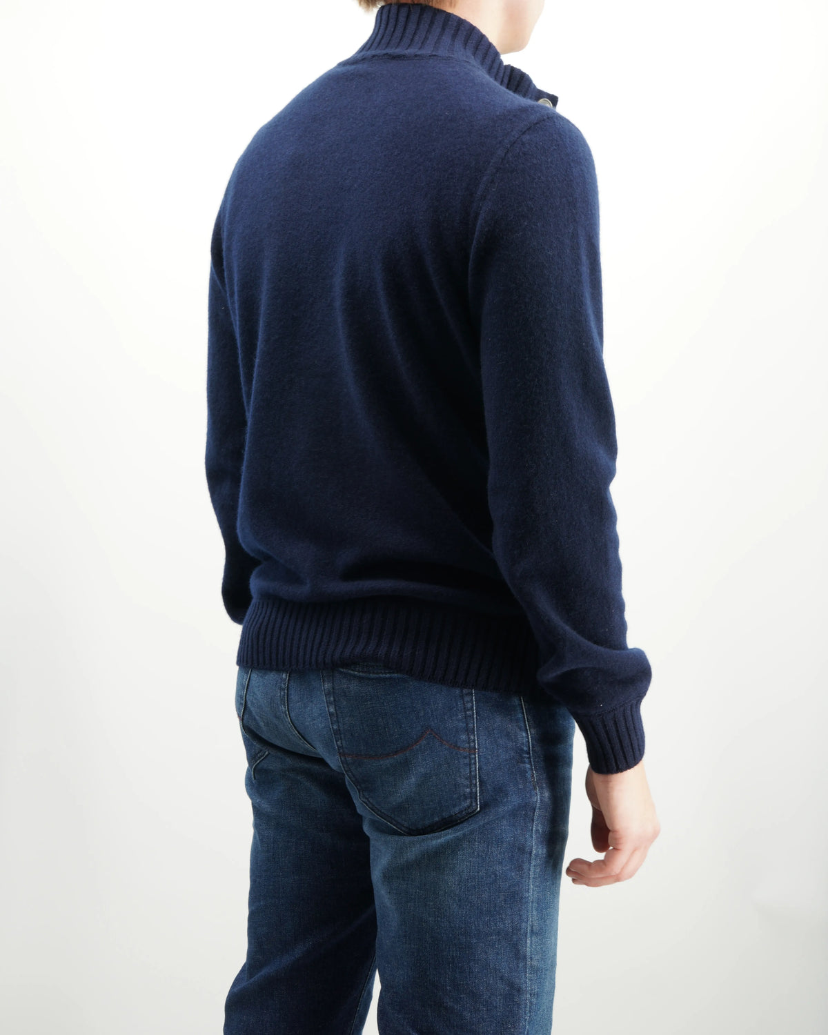 Gran Sasso Cardigan Felted Cashmere Navy