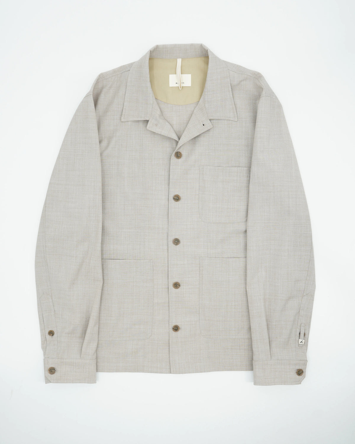 Myths Overshirt Technical Wool Grey Beige