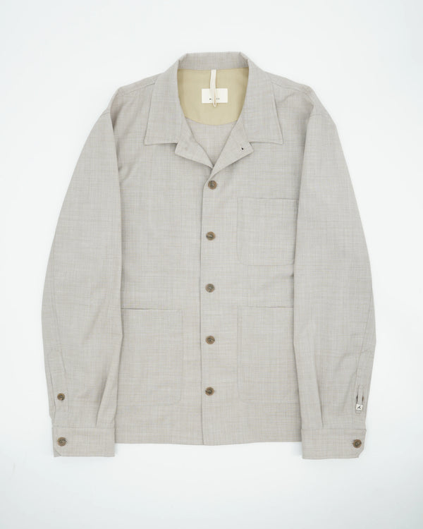 Myths Overshirt Technical Wool Grey Beige