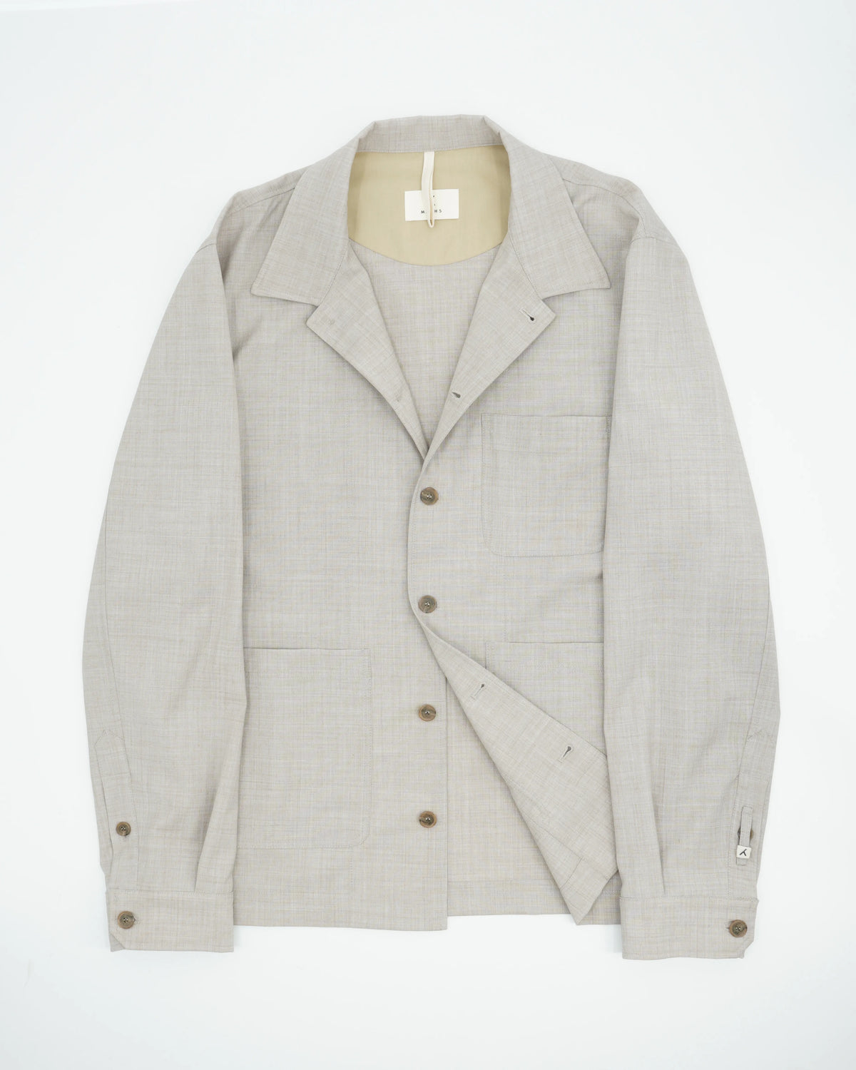 Myths Overshirt Technical Wool Grey Beige