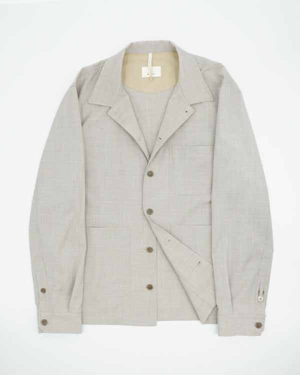Myths Overshirt Technical Wool Grey Beige
