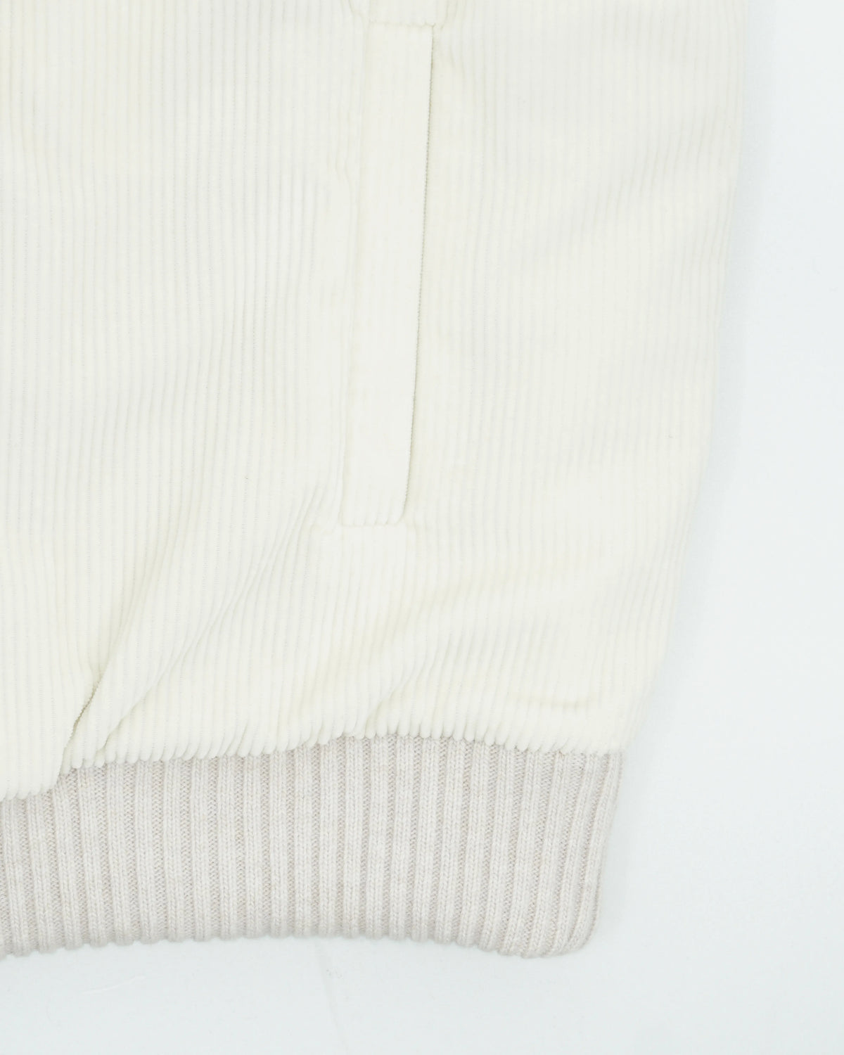 Gran Sasso Hooded Vest Corduroy Off White