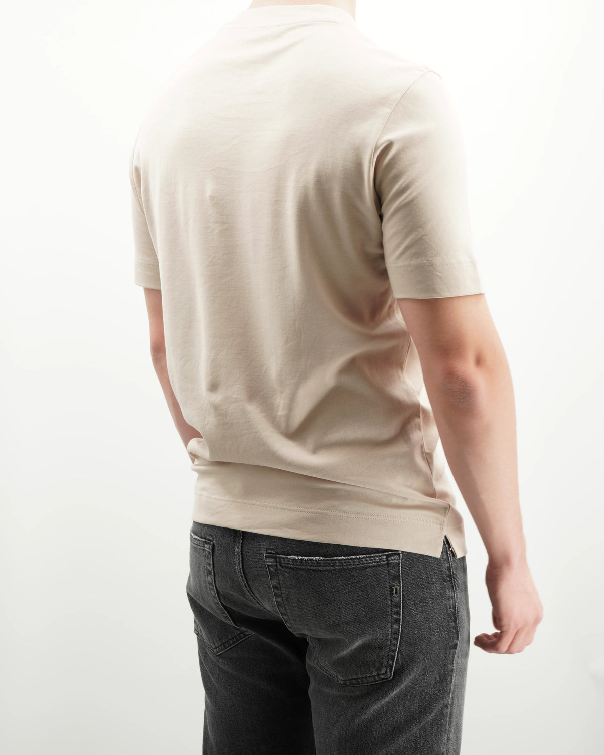 Gran Sasso T-Shirt Pima Cotton Jersey Stretch Beige