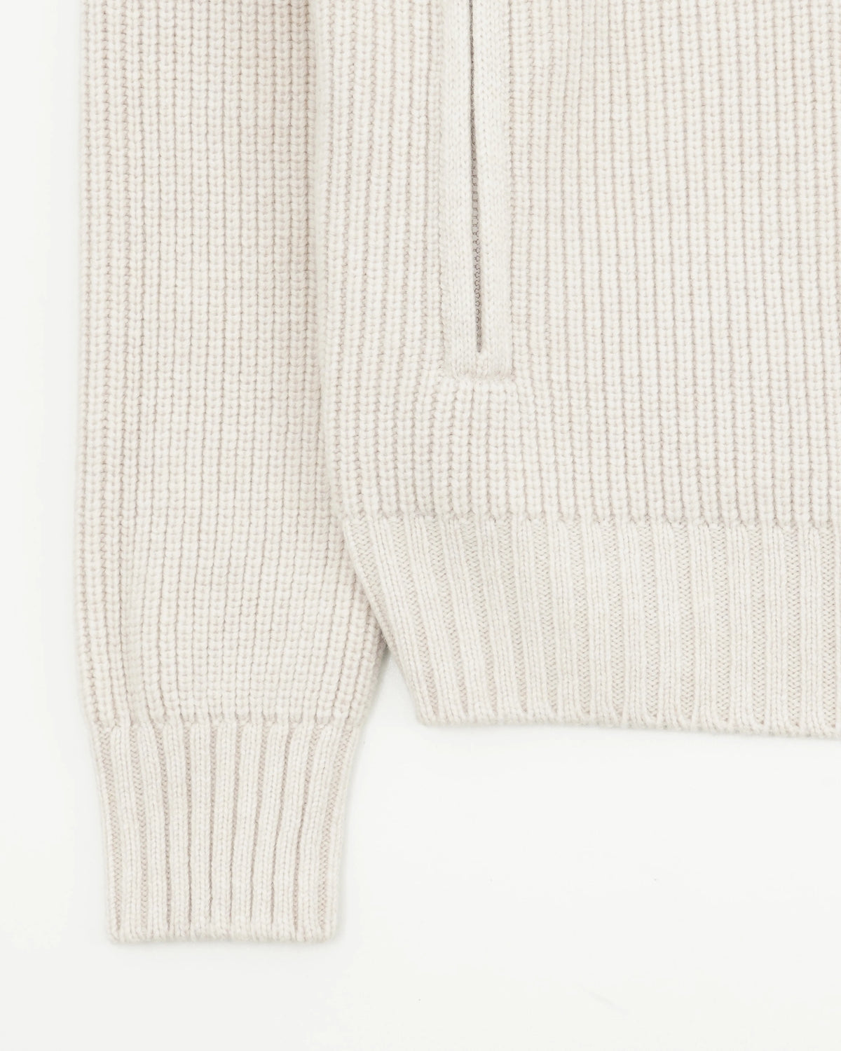 Gran Sasso Knitted Bomber Fur Collar Light Beige
