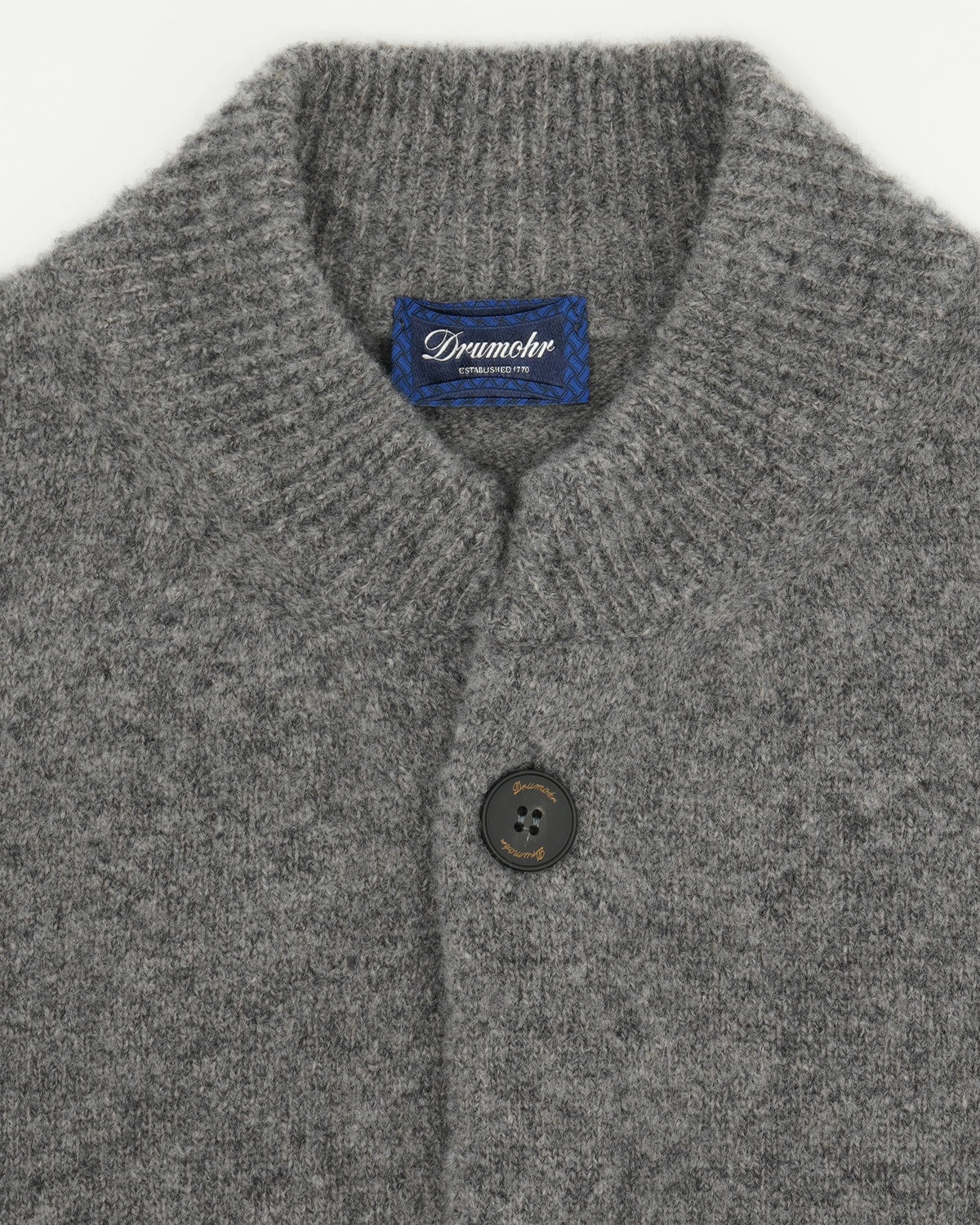 Drumohr Cardigan Brushed Wool Grey