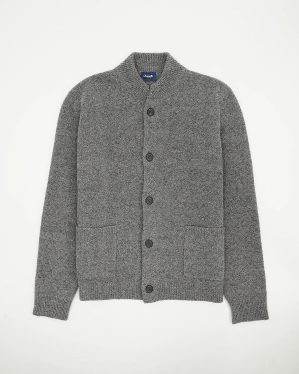Drumohr Cardigan Brushed Wool Grey