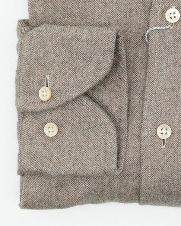 Stenströms Shirt Flannel Slimline Light Brown