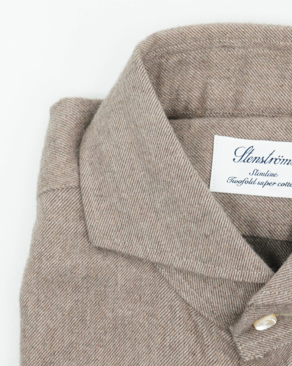Stenströms Shirt Flannel Slimline Light Brown