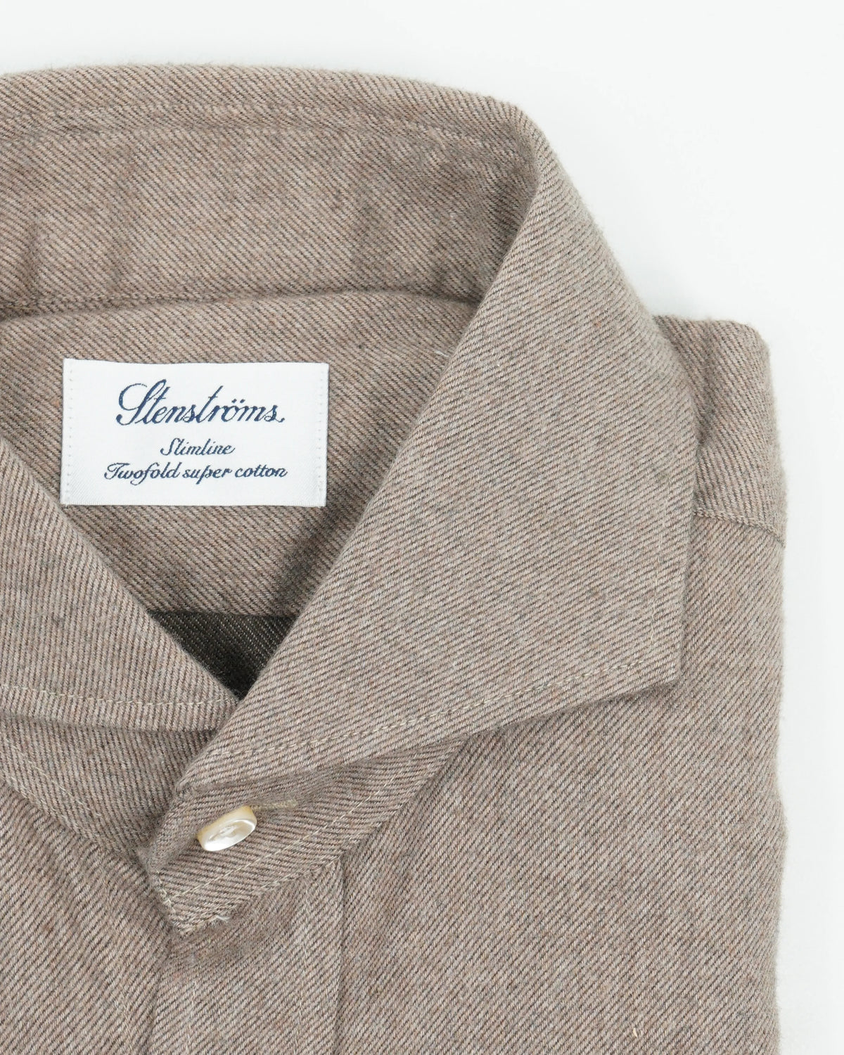 Stenströms Shirt Flannel Slimline Light Brown