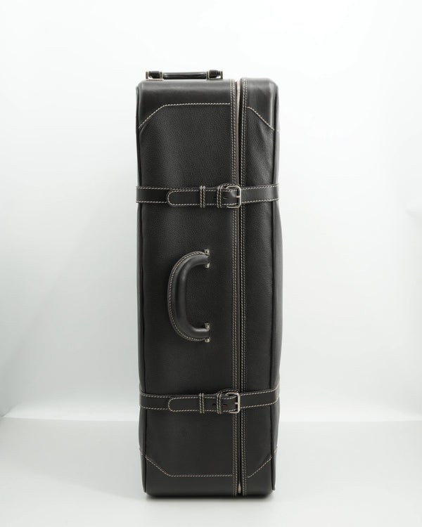 Dell'ga Leather Suitcase Dark Brown