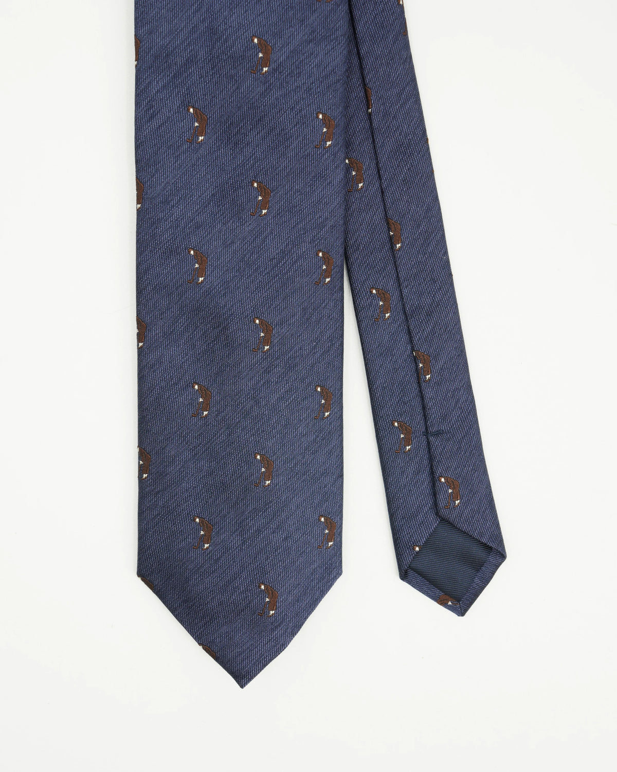 Altea Tie 8cm Silk Cotton Golf Navy
