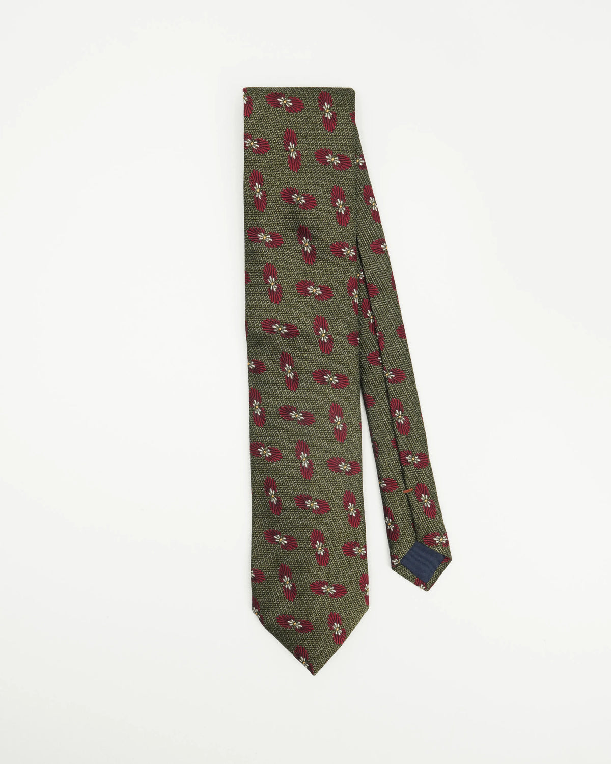 Altea Tie 8cm Silk Cotton Floral Green