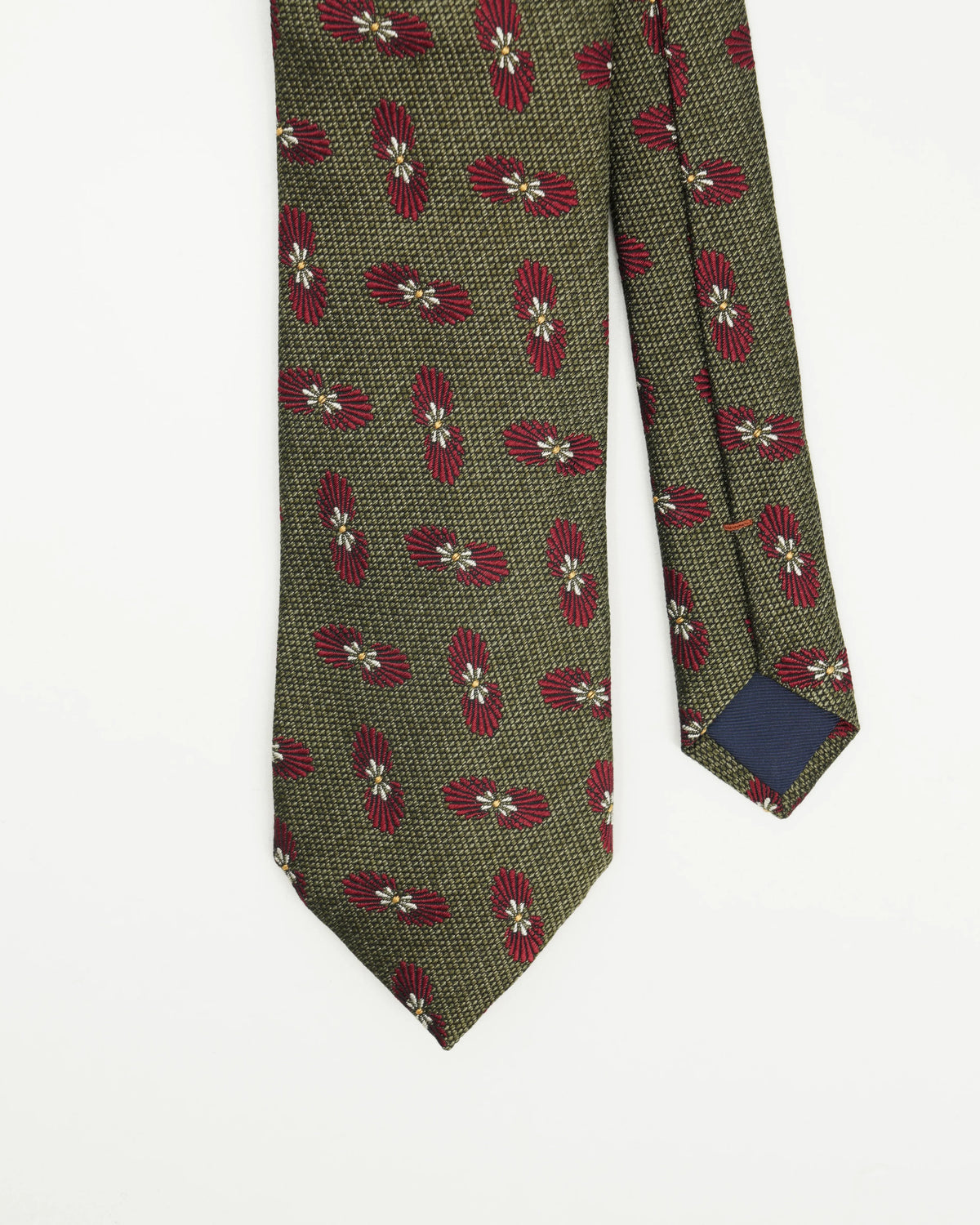 Altea Tie 8cm Silk Cotton Floral Green