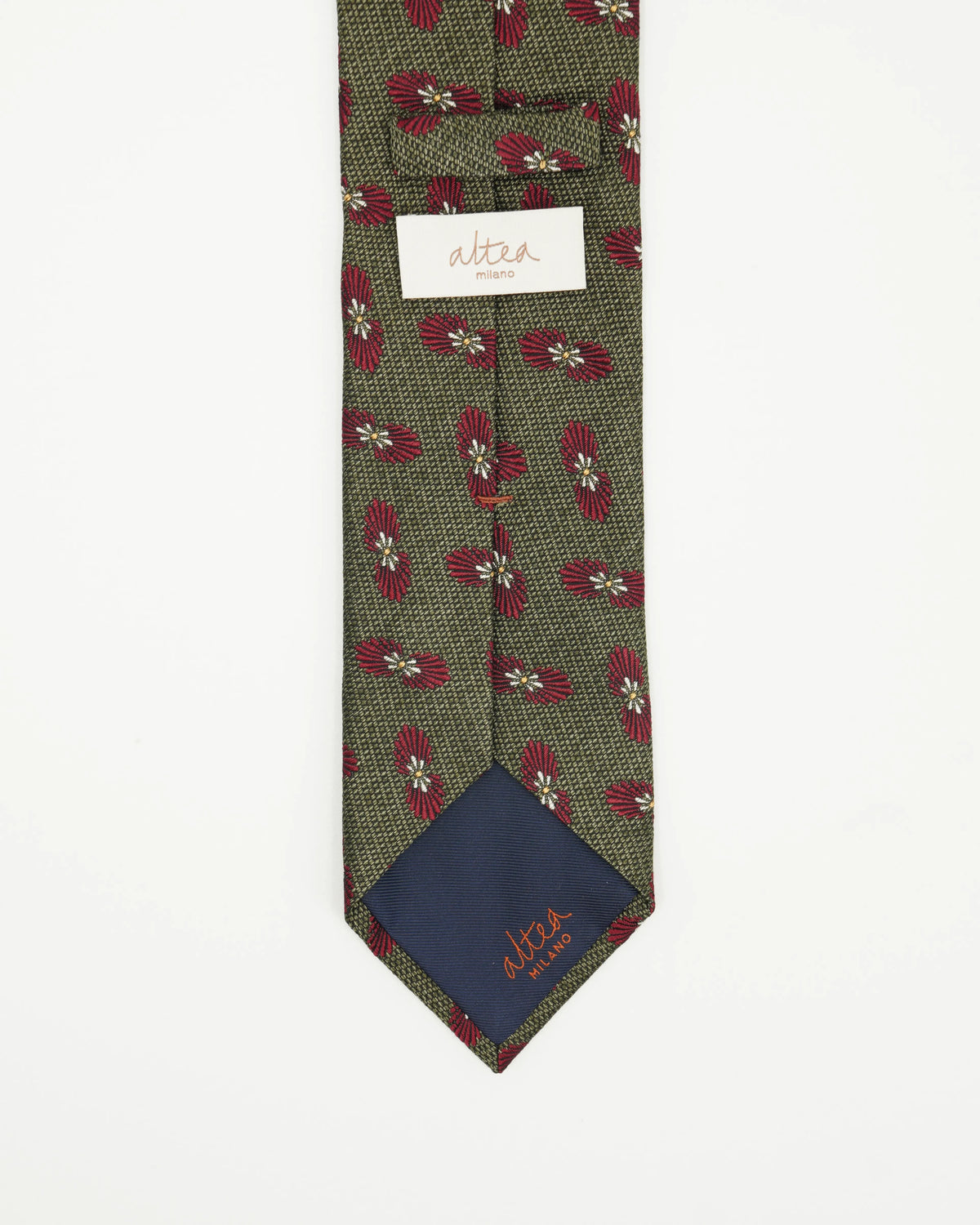 Altea Tie 8cm Silk Cotton Floral Green