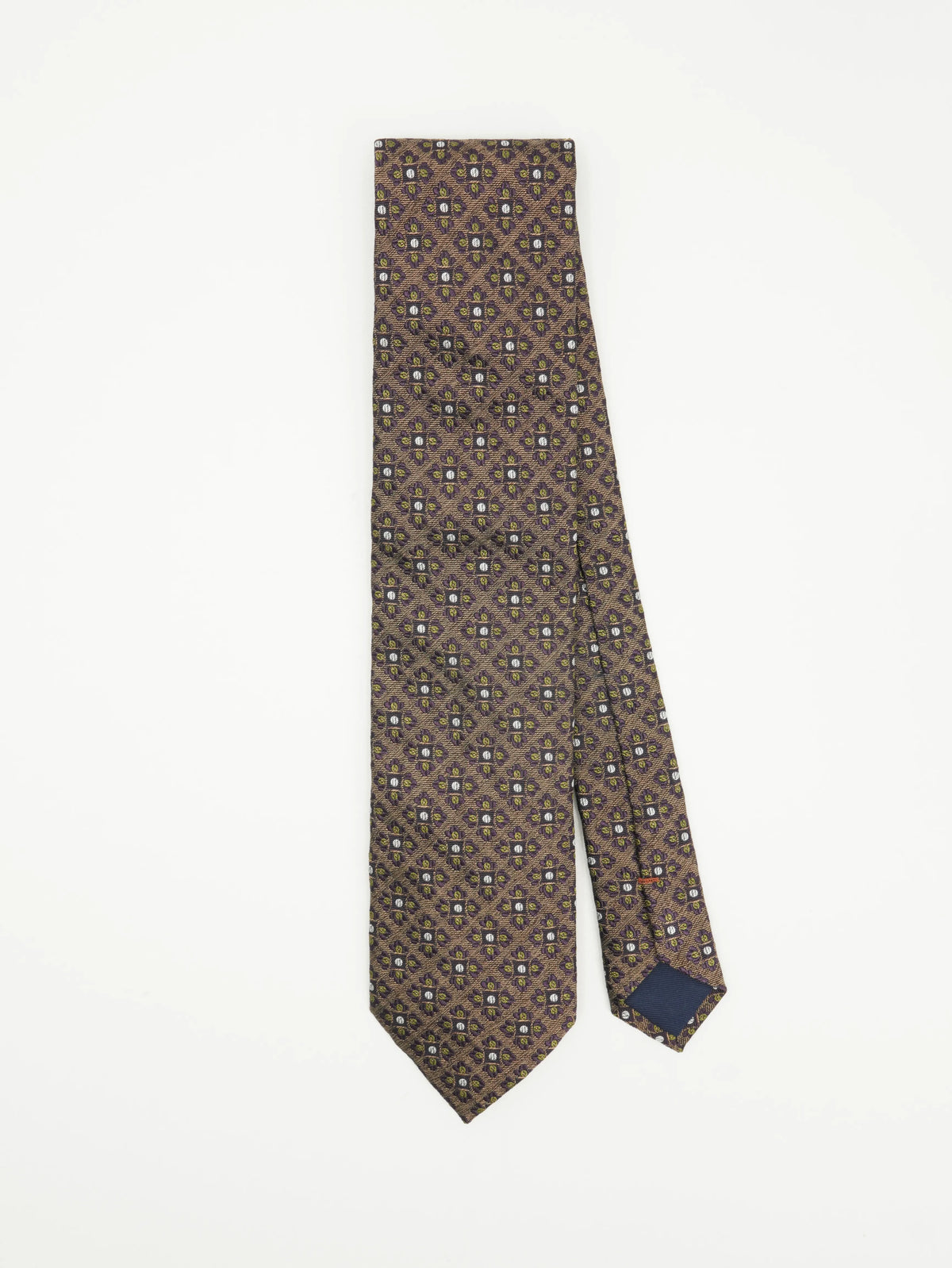 Altea Tie 8cm Silk Cotton Floral Taupe