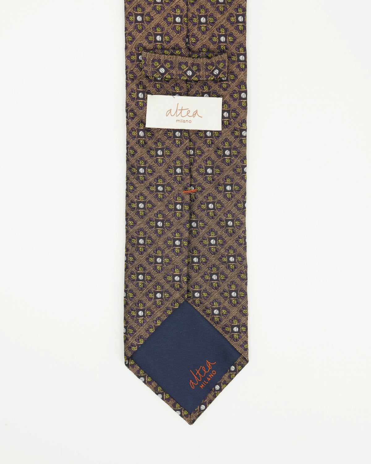 Altea Tie 8cm Silk Cotton Floral Taupe