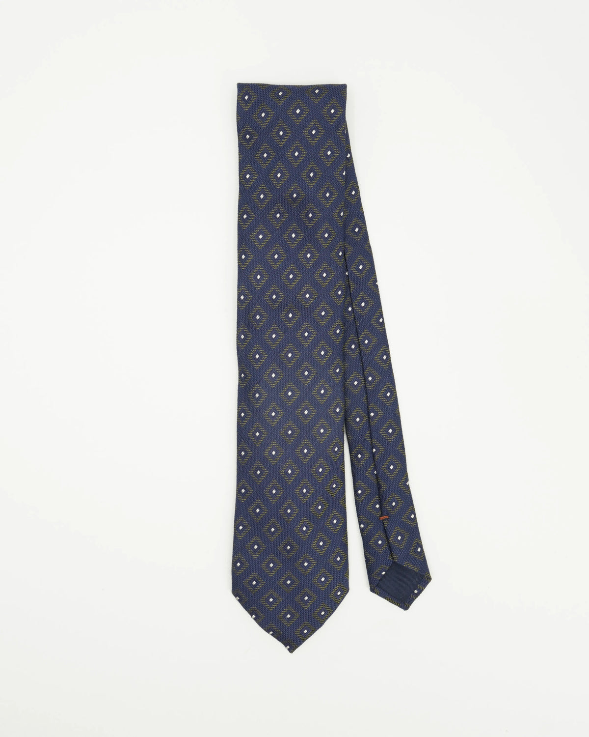 Altea Tie 8cm Pure Silk Medallion Pattern Navy