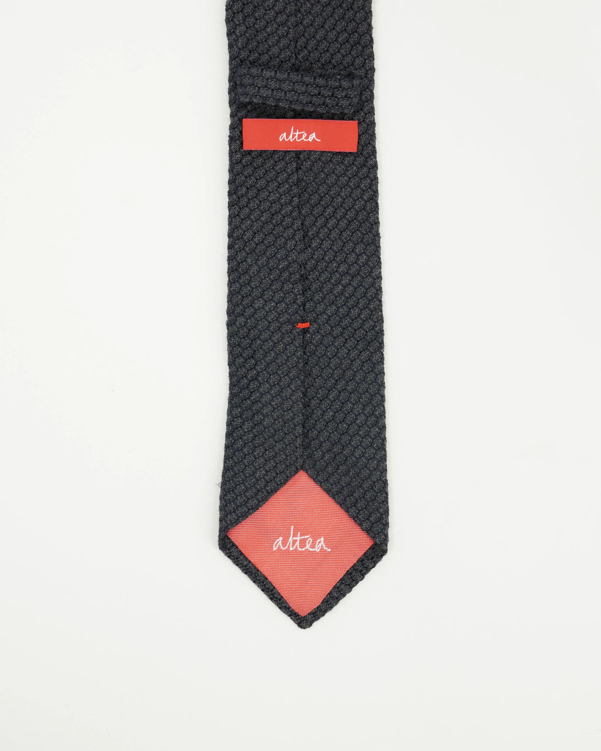 Altea Tie 8cm Wool Silk Heavy Grenadine Pattern Grey