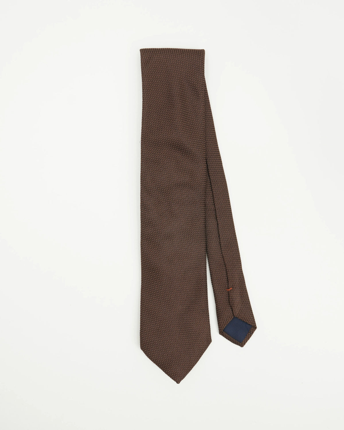 Altea Tie 8cm Pure Silk Grenadine Pattern Brown
