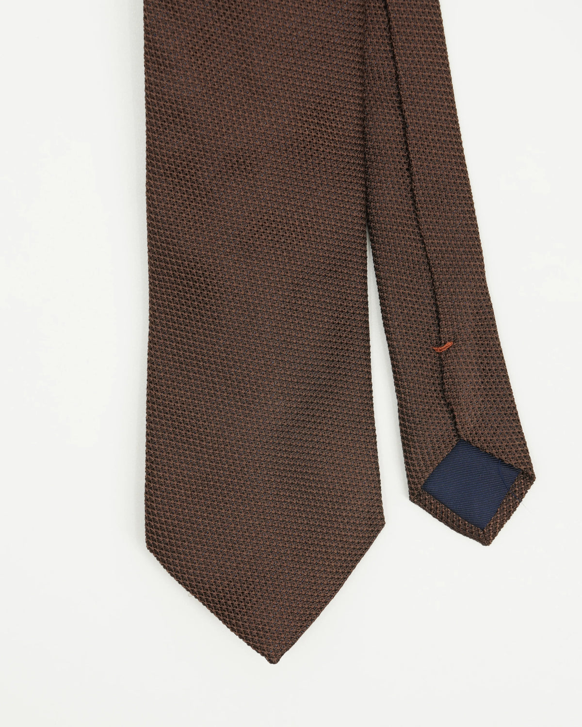 Altea Tie 8cm Pure Silk Grenadine Pattern Brown