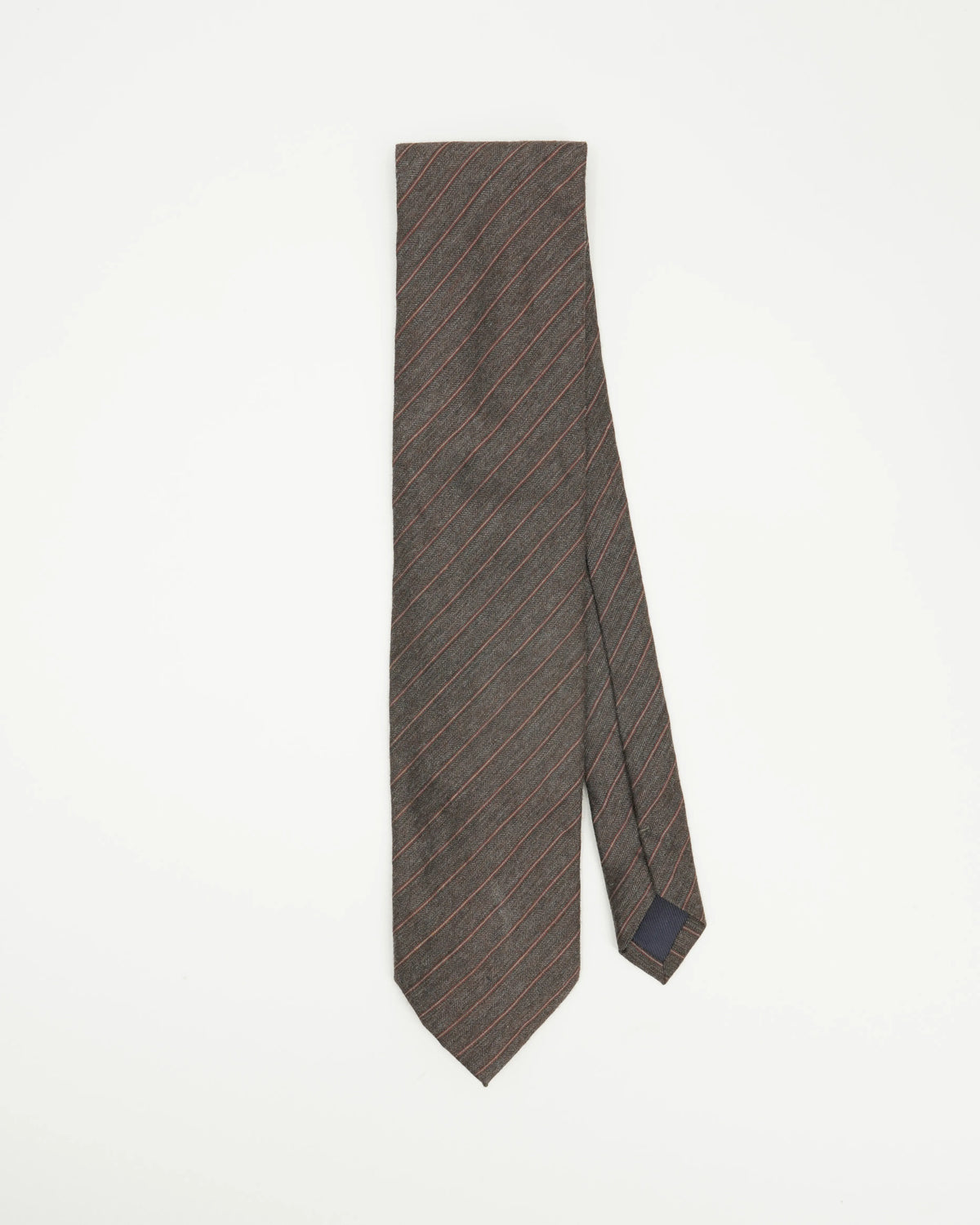 Altea Tie 8cm Silk Viscose Stripe Brown
