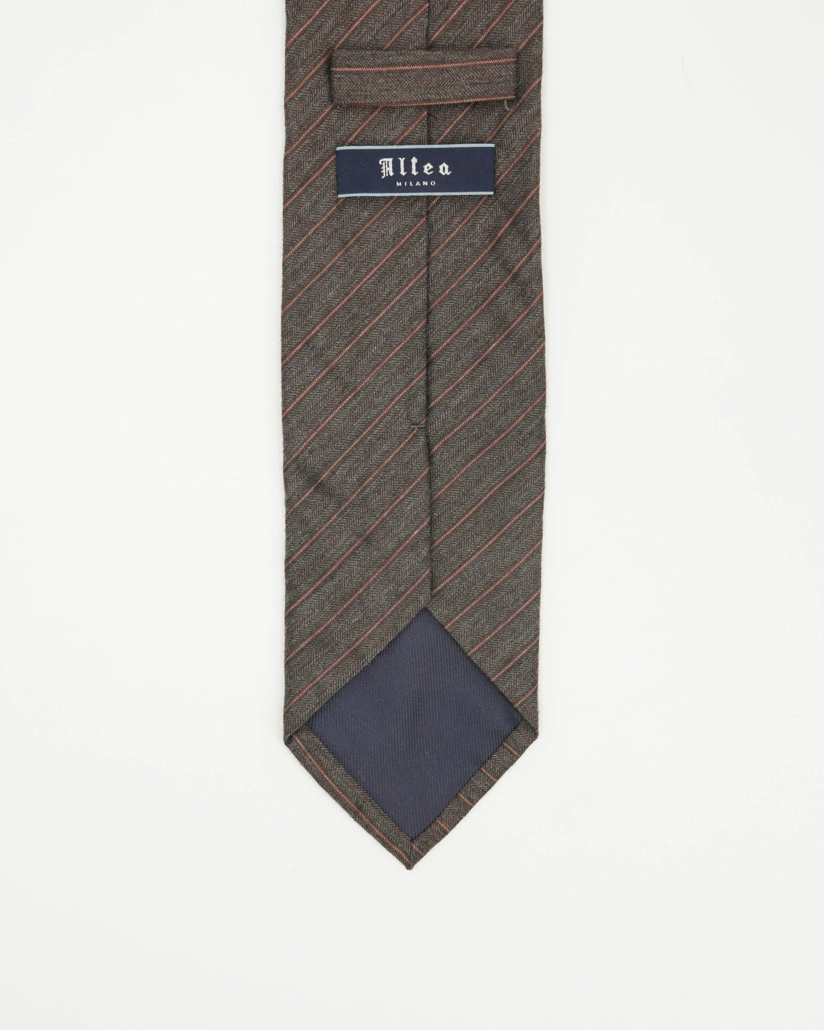 Altea Tie 8cm Silk Viscose Stripe Brown