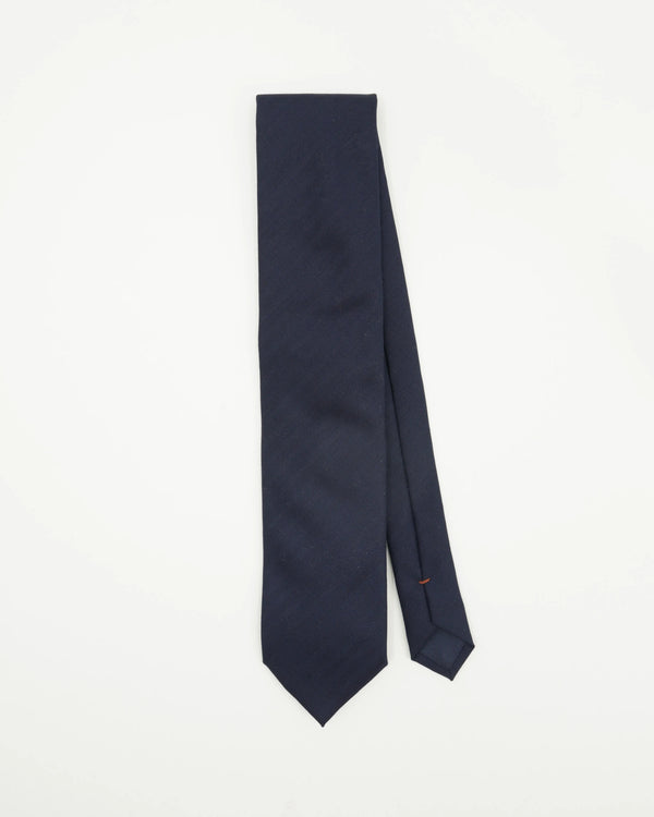 Altea Tie 8cm Pure Wool Diagonal Stripe Navy