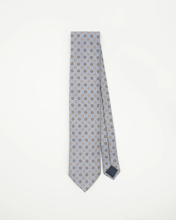 Altea Tie 8cm Wool Cashmere Floral Blue
