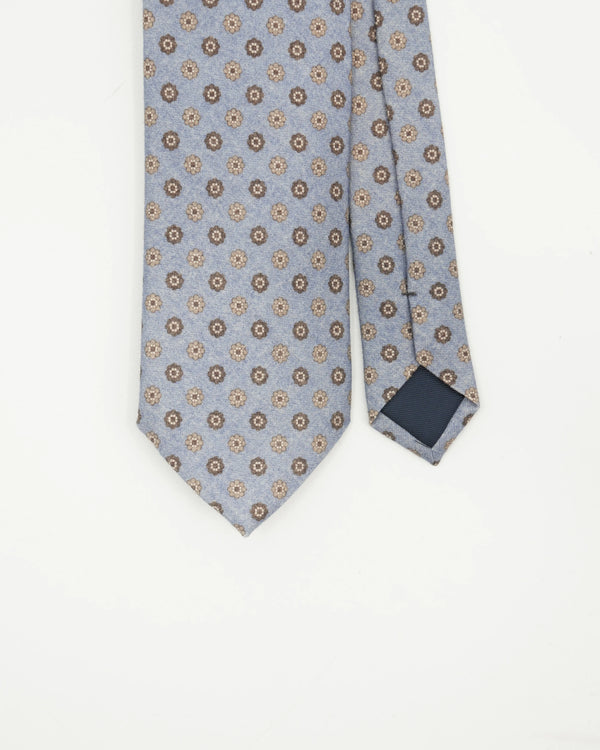 Altea Tie 8cm Wool Cashmere Floral Blue