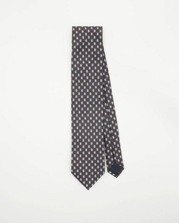 Altea Tie 8cm Pure Silk Floral Brown