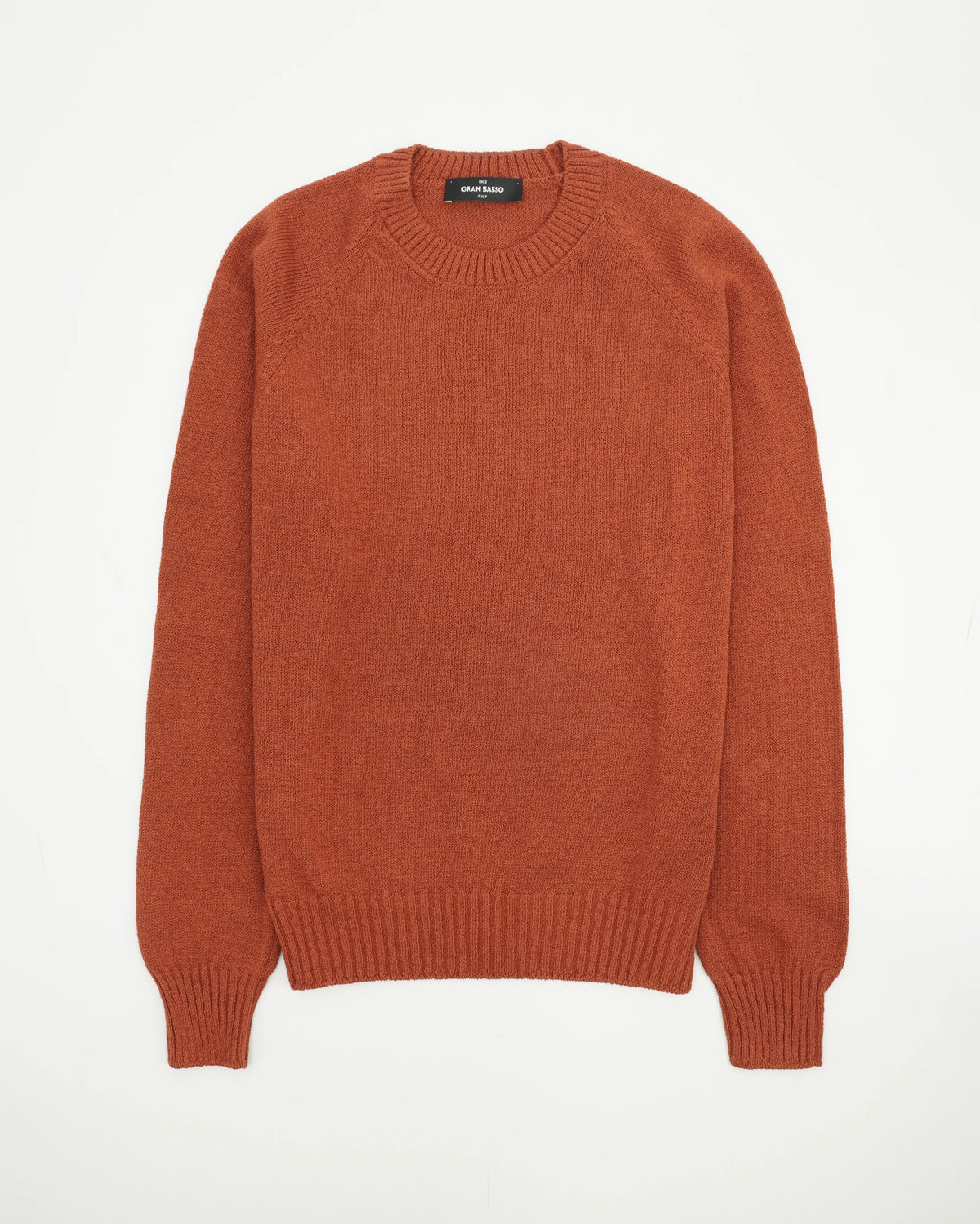 Gran Sasso Crewneck Cotton Cashmere Heavy Knit Terracotta