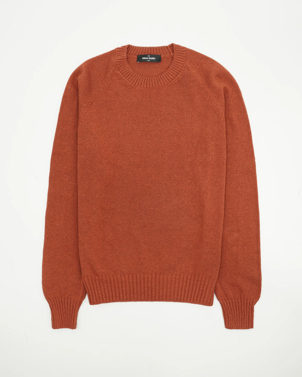 Gran Sasso Crewneck Cotton Cashmere Heavy Knit Terracotta