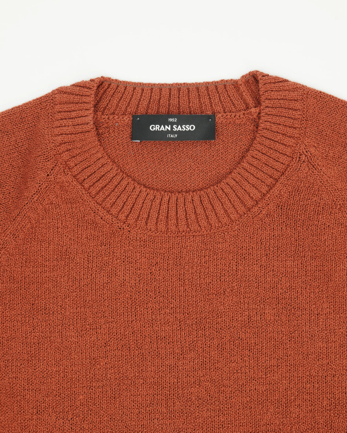 Gran Sasso Crewneck Cotton Cashmere Heavy Knit Terracotta