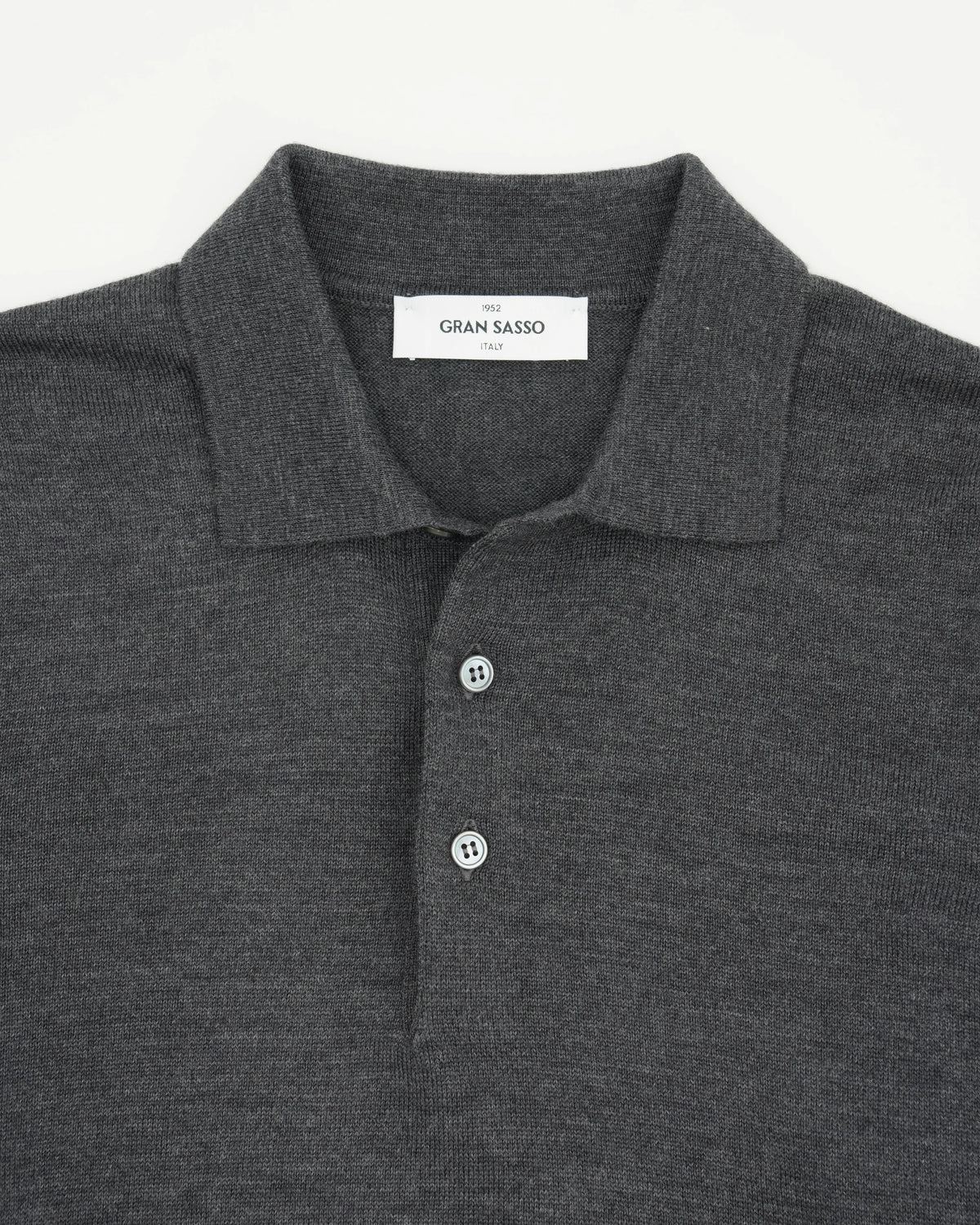 Gran Sasso Polo Shirt Pure Merino Grey