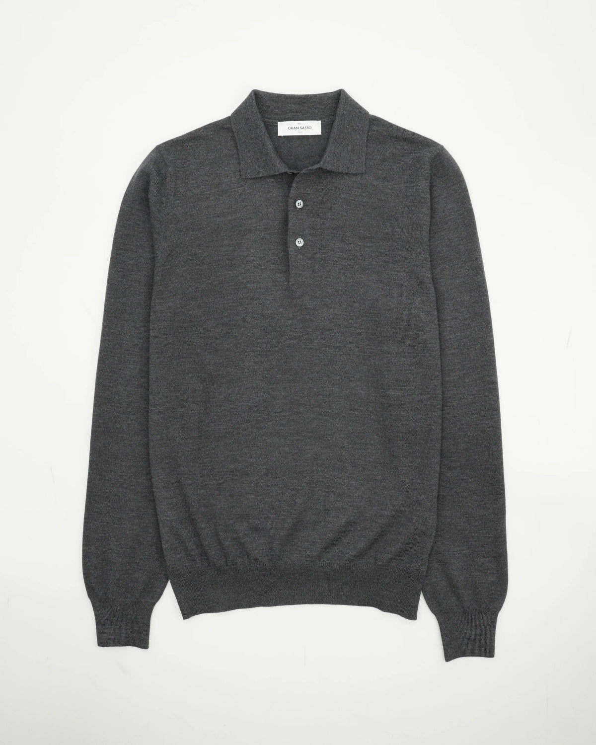 Gran Sasso Polo Shirt Pure Merino Grey