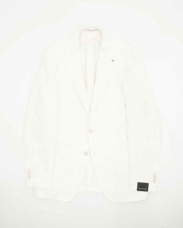 Tagliatore Jacket Cotton Linen Blend Off White