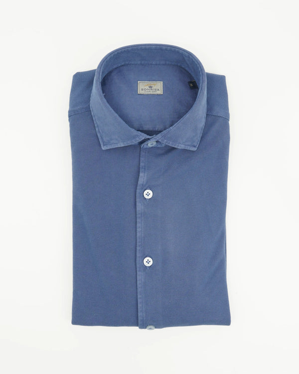 Sonrisa Shirt Garment Dyed Jersey Blue