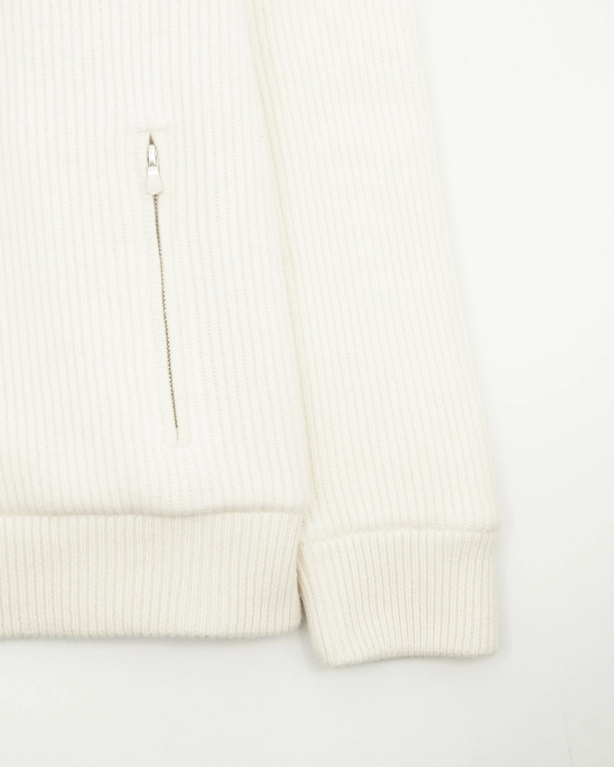 Gran Sasso Blouson Fur Lined Pure Cashmere Off White