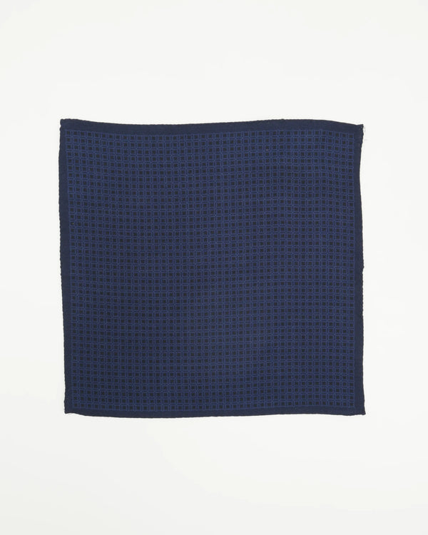 Altea Pocket Square Pure Wool Geometrical Navy