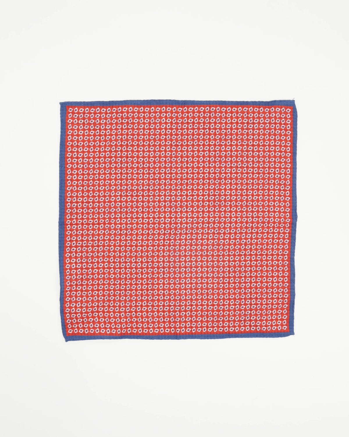 Altea Pocket Square Pure Linen Geometric Red