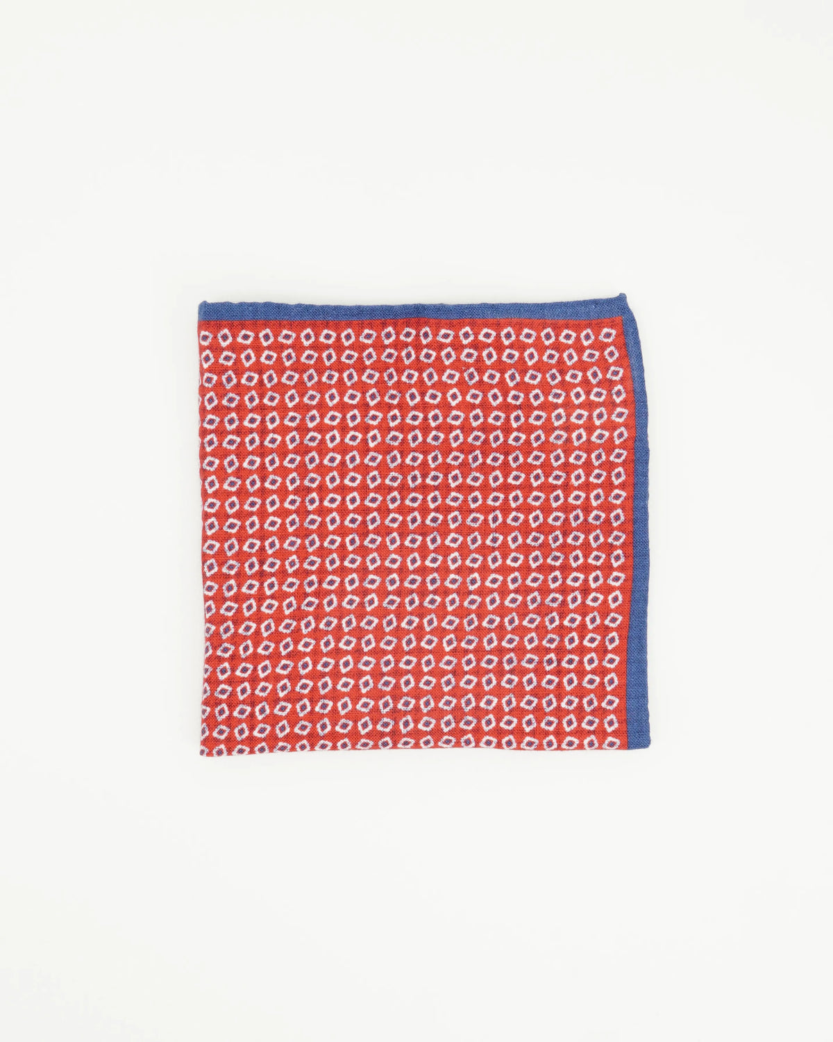 Altea Pocket Square Pure Linen Geometric Red